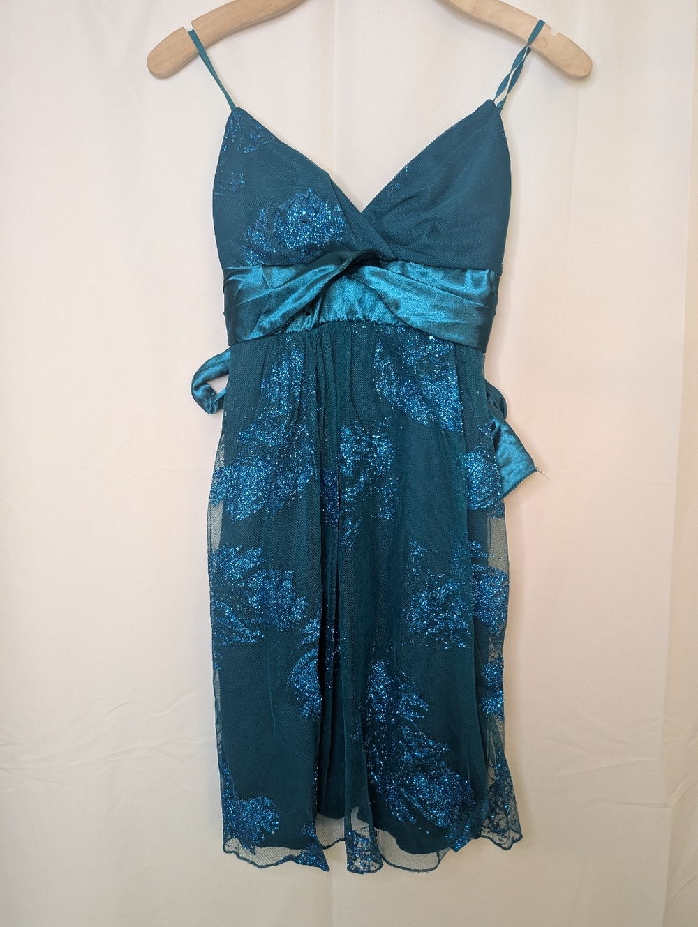 Ruby Rox Teal Blue Sparkle Mini Dress